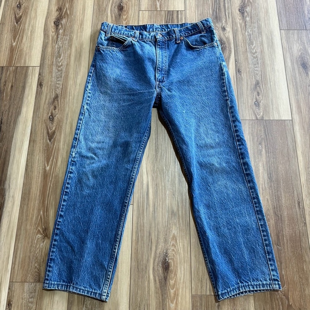 Vintage 90s Levis Orange Tab 505 Made In USA Denim Jeans, 36x31